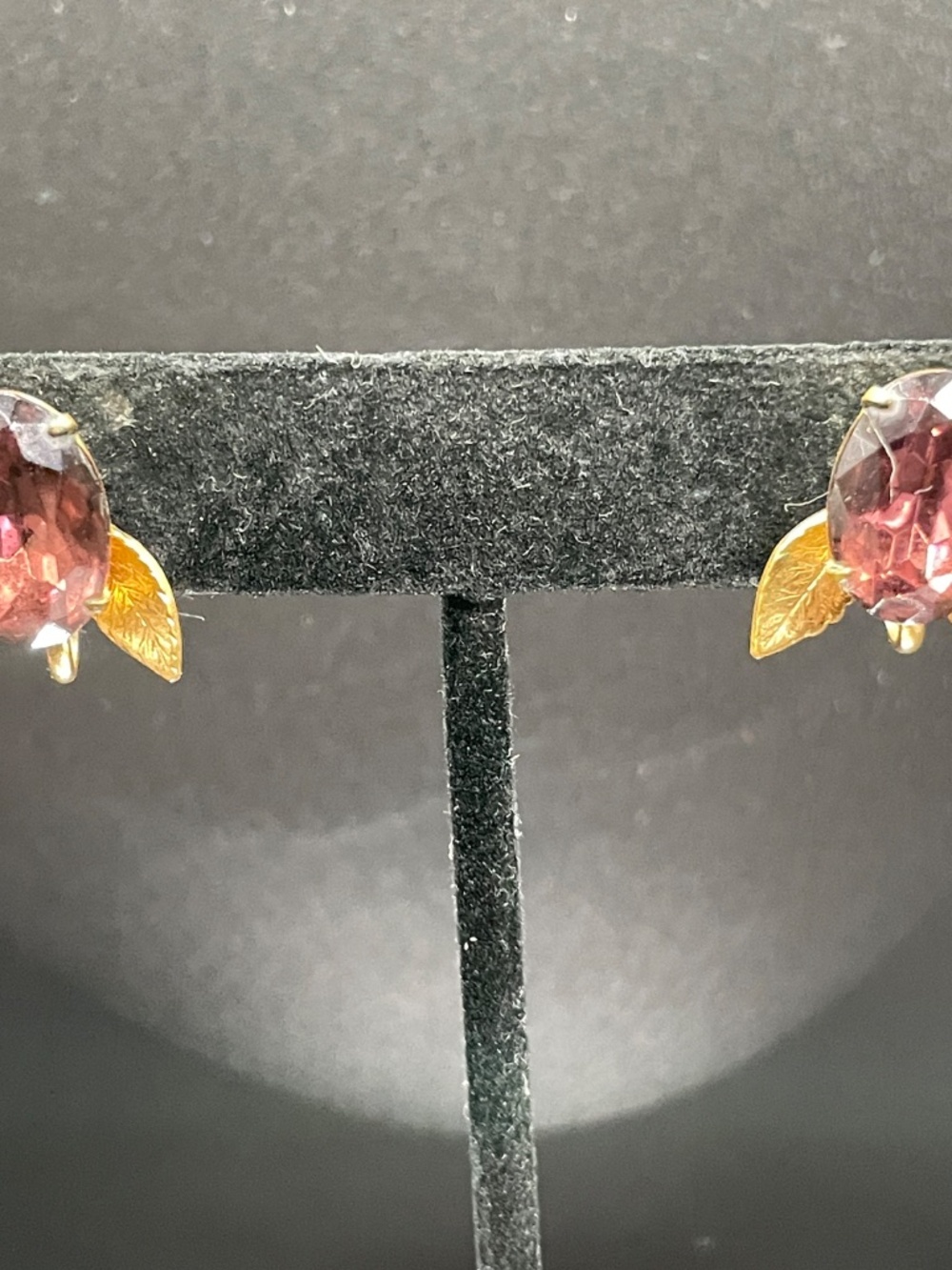 Vintage Coro Purple Glass Rhinestone Screw Back Earrings